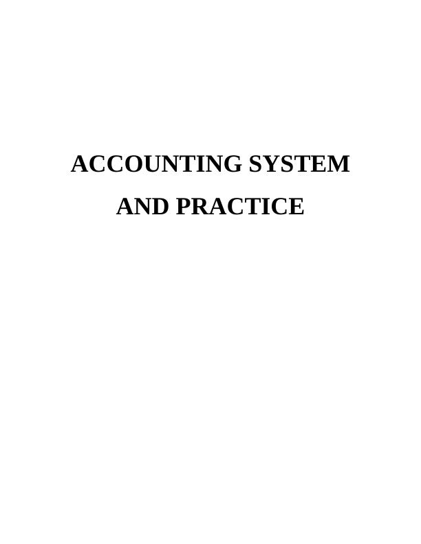 Spreadsheet Software - Accounting System Report_1