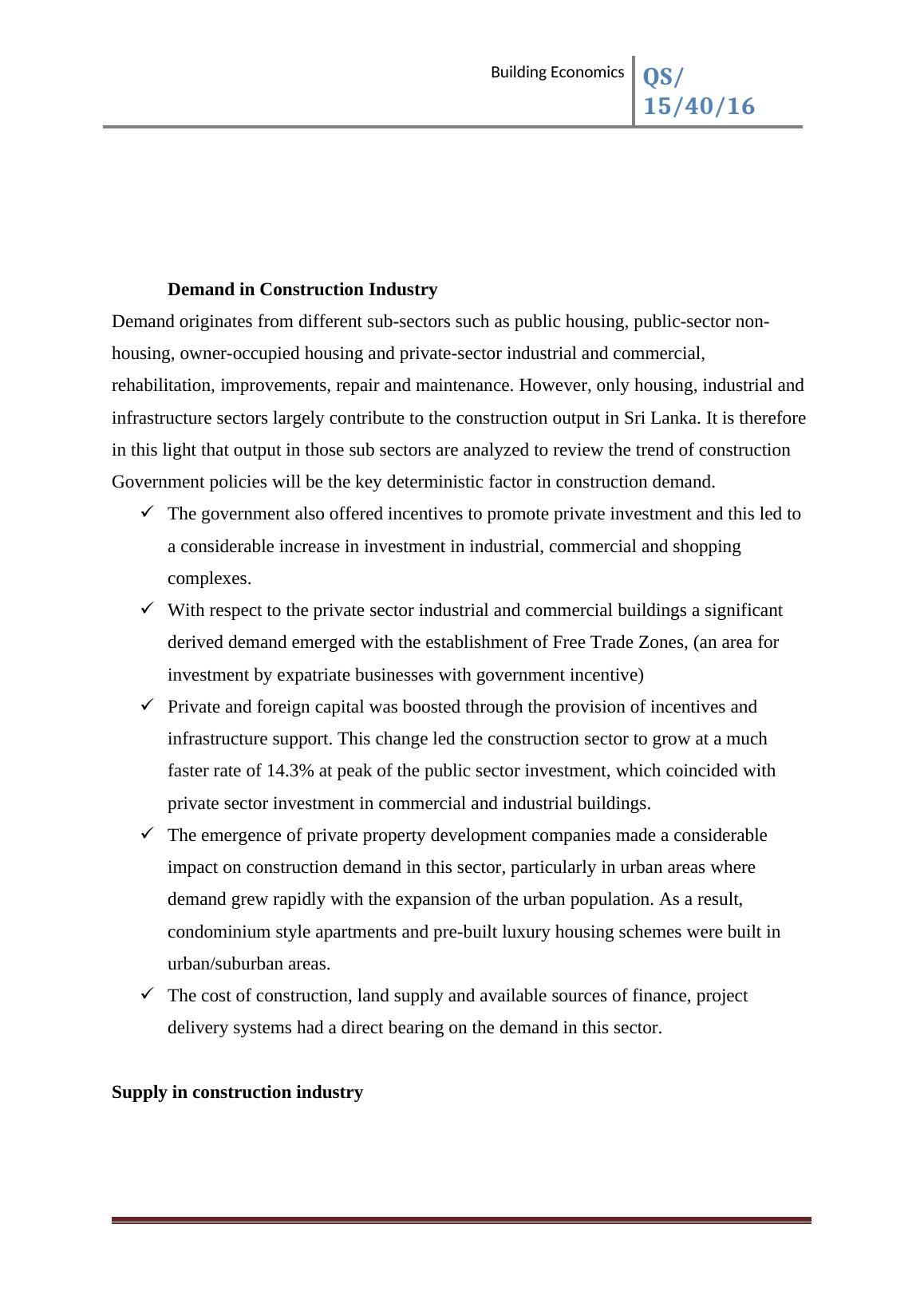 Building Economics Construction Industry