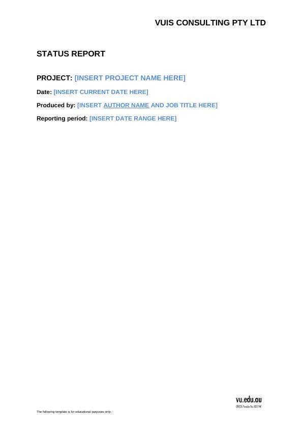 VUIS Consulting Project Status Report_1