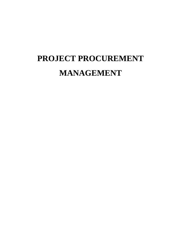 Project Procurement Management Assignment_1