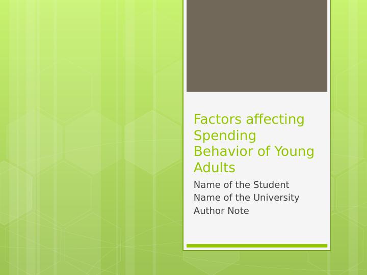 Factors Affecting Spending Behavior of Young Adults | PPT_1
