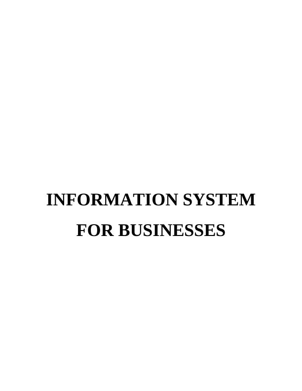 Information System for Business: Assignment_1