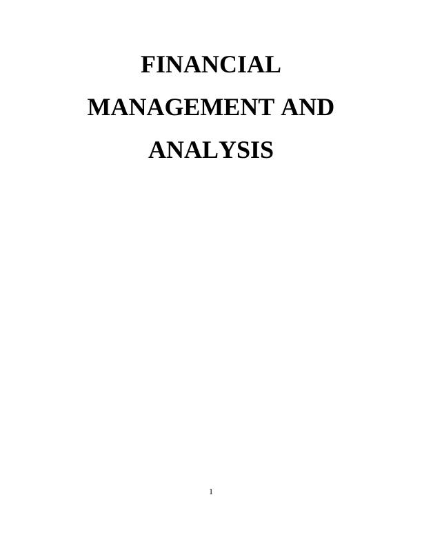 Financial Management and Analysis_1