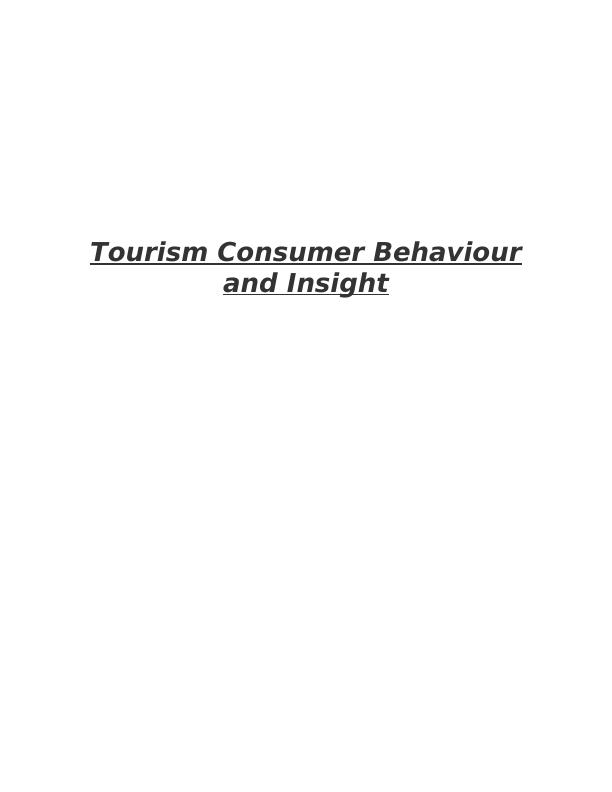 consumer behaviour in tourism essay