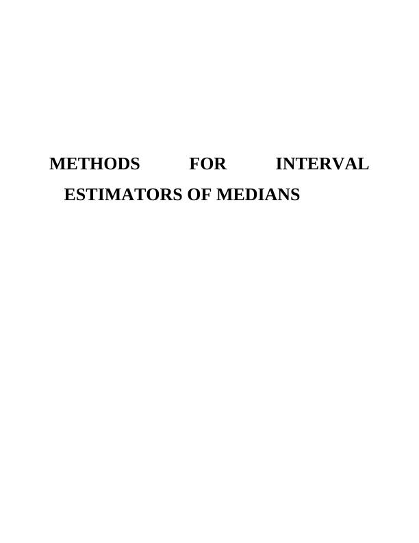 Bootstrap Methods for Interval Estimation of Medians_1