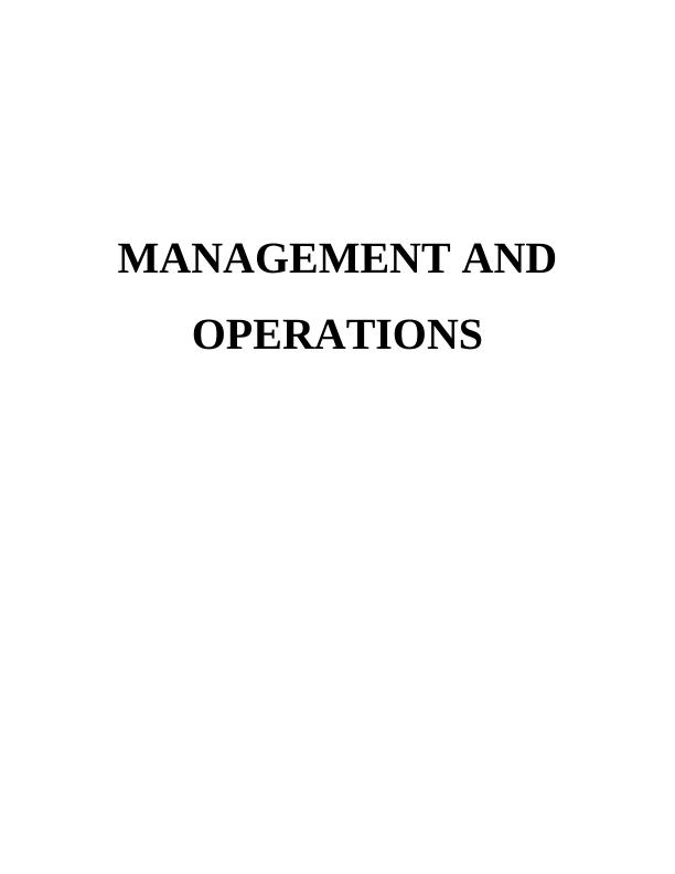 Management and Operations Assignment : Unilever company_1