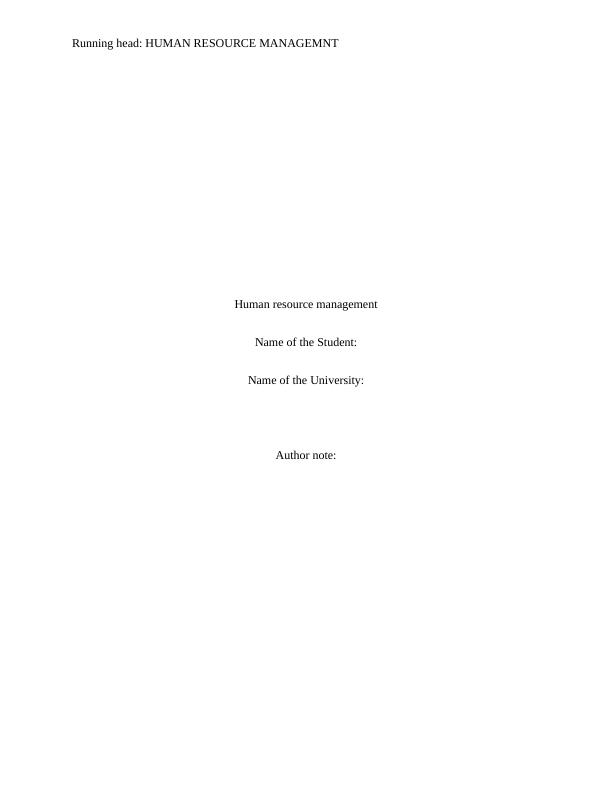 Paper on Human Resource Management_1