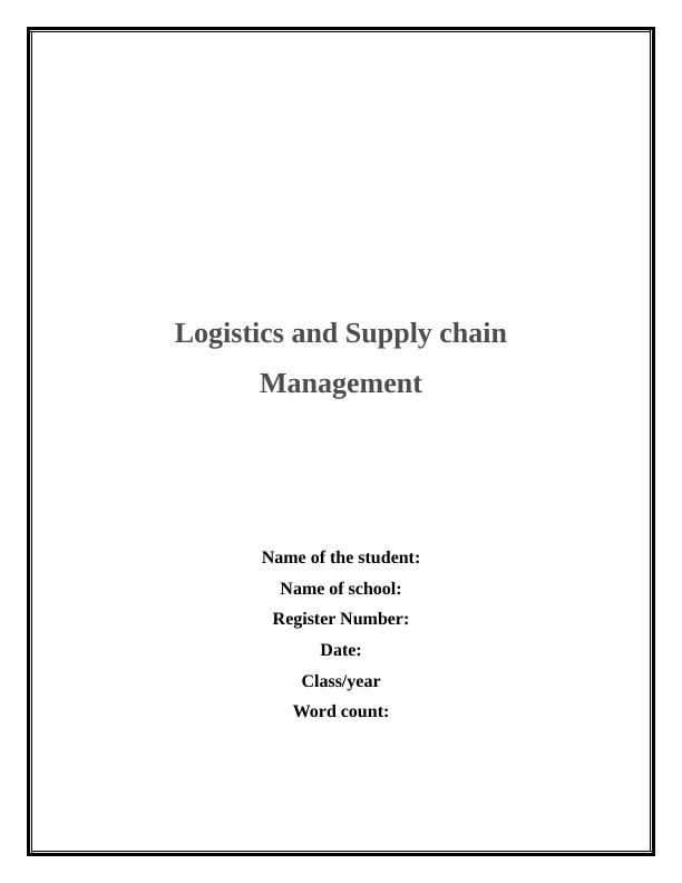 Logistics and Supply chain Management._1