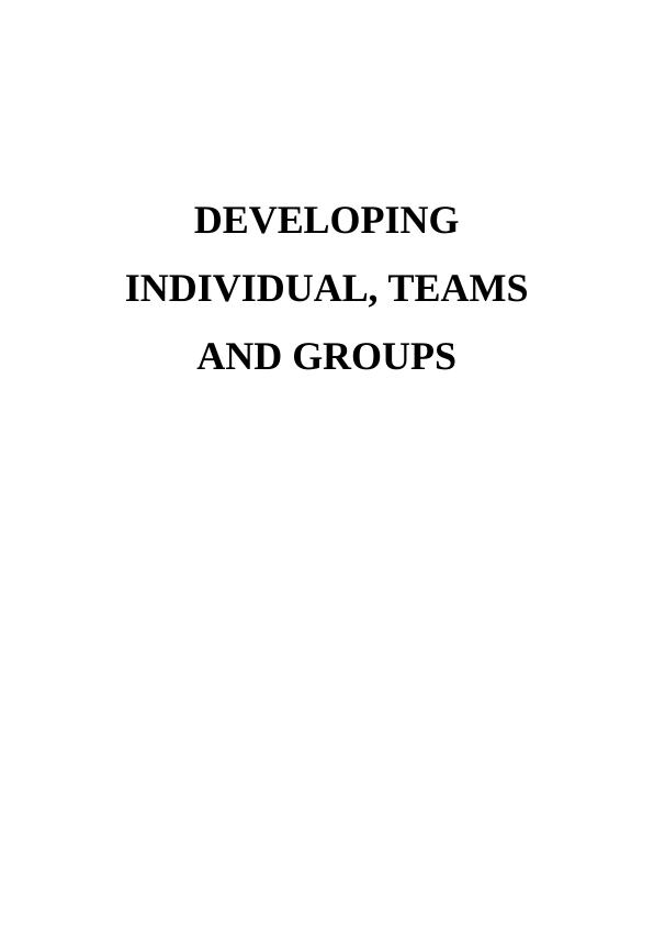 Developing Individual, Teams and Groups Assignment - Whirlpool_1