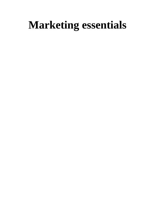 marketing essentials assignment 2