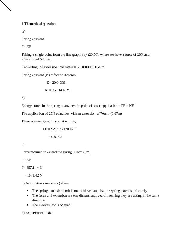 Spring Constant and Hooke's Law Assignment_1