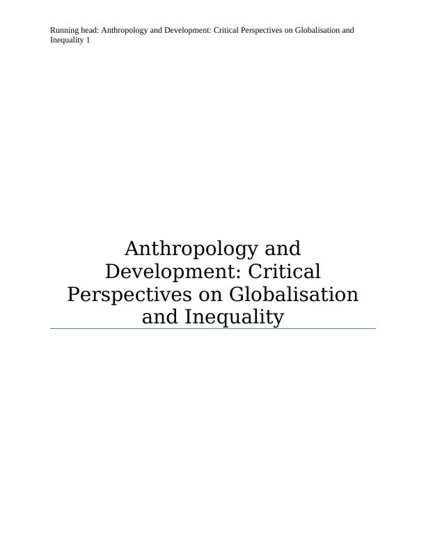 Critical Perspectives on Globalisation and Inequality_1