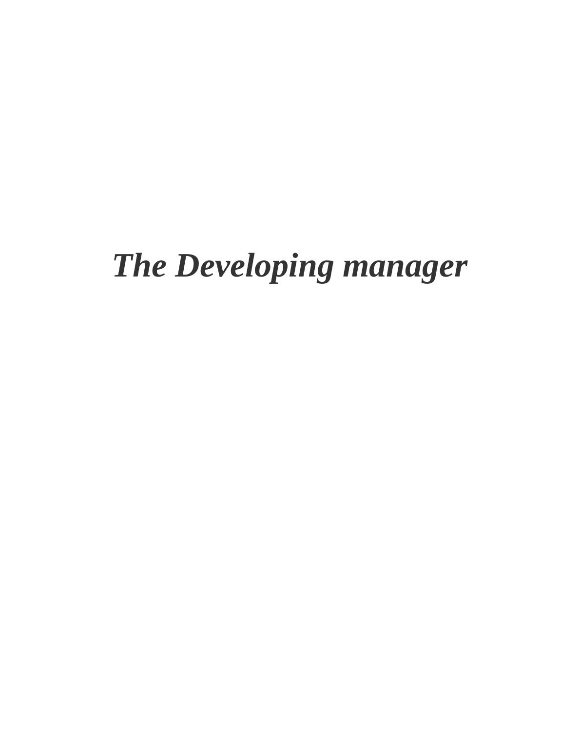 The Role of the Development Manager (Doc)_1