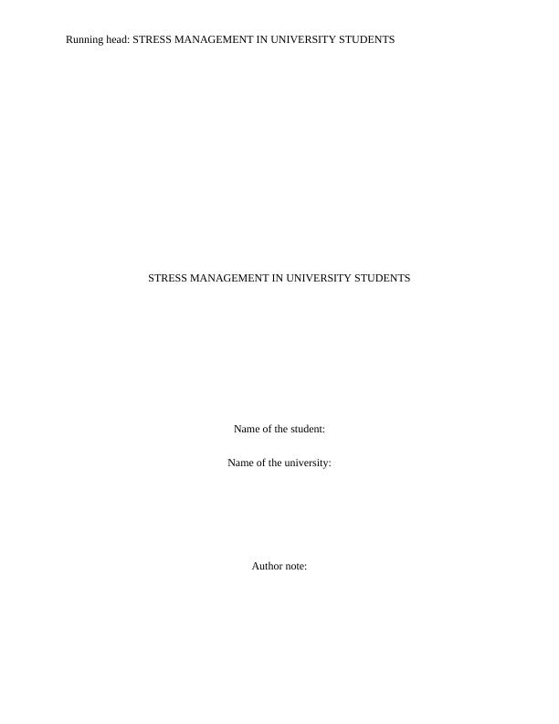 Stress Management in University Students_1