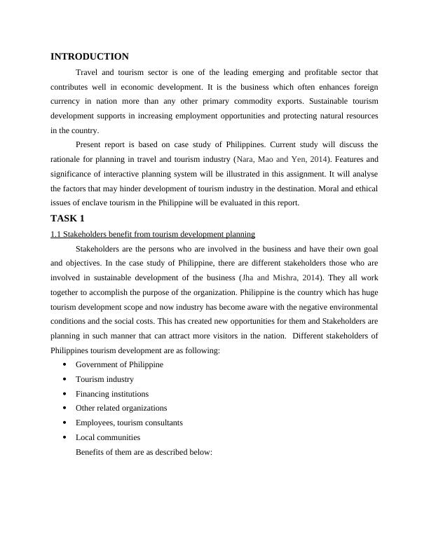 Report on Philippines - Rationale For Planning In Travel & Tourism Industry_3