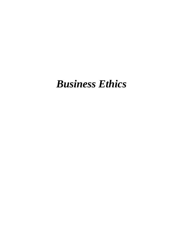 Assignment on Business Ethics Sample_1