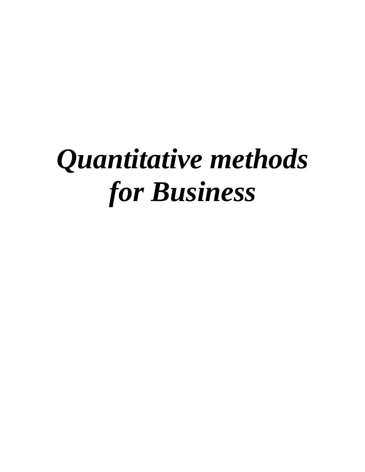 Quantitative Methods for Business_1