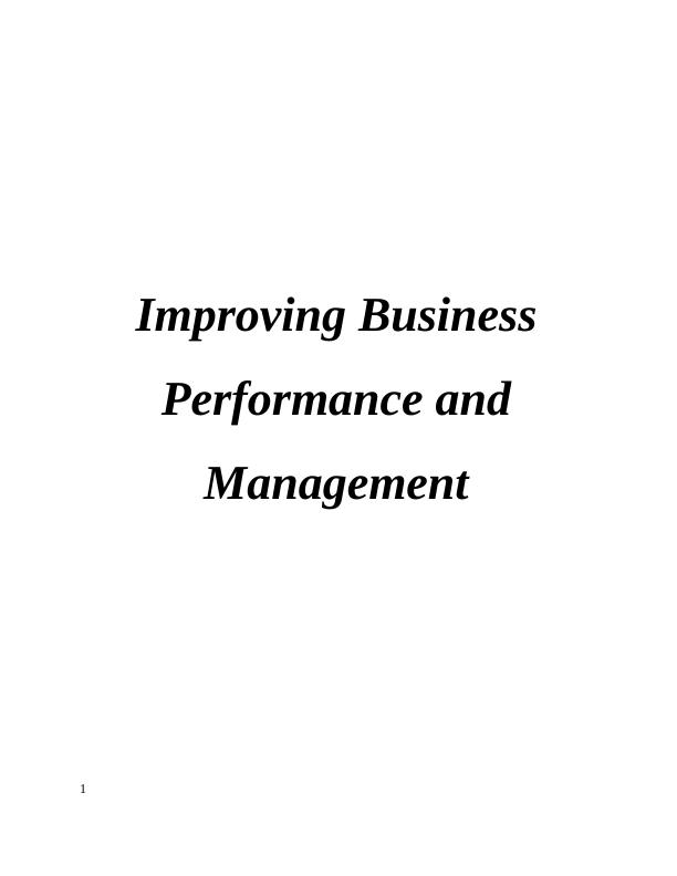 Improving Business Performance and Management | Report_1