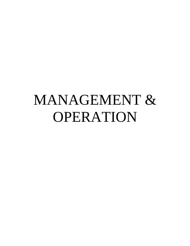Operation Management & Operation Introduction_1