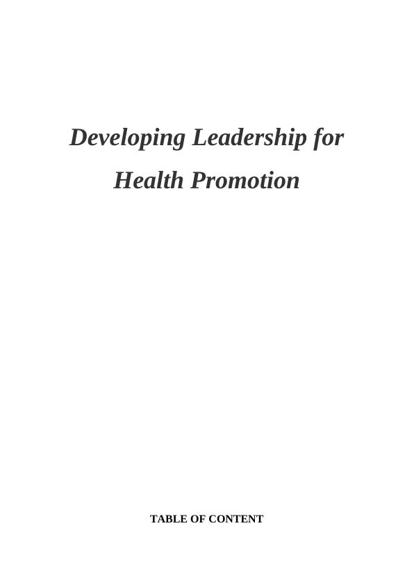 Developing Leadership for Health Promotion_1