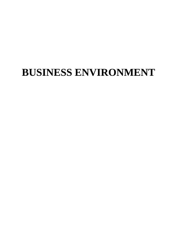 Global Business Environment - Sample Assignment_1