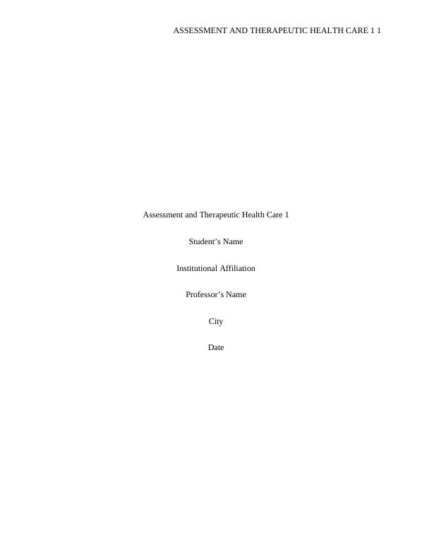 Assessment and Therapeutic Health Care 1_1