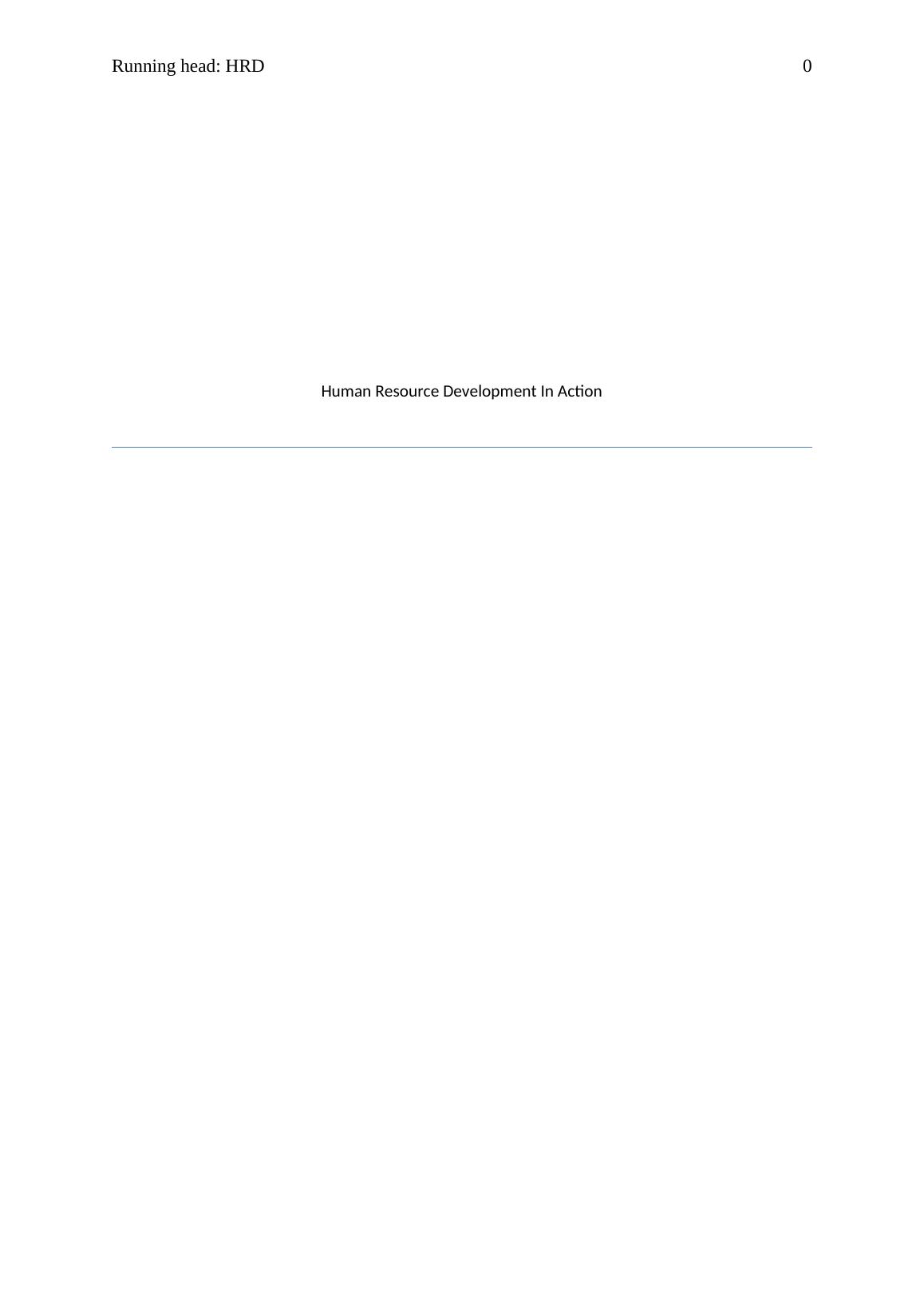 Human Resource Development Assignment HRD_1