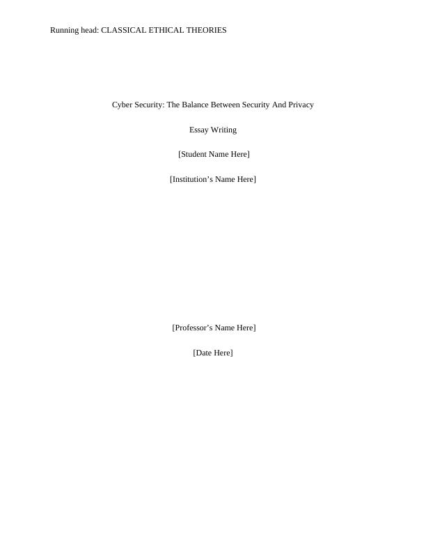 Essay on Cyber Security And Privacy_1