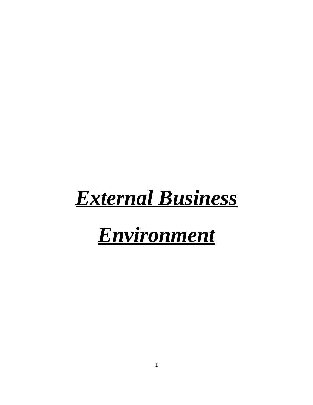 External Business Environment Assignment_1