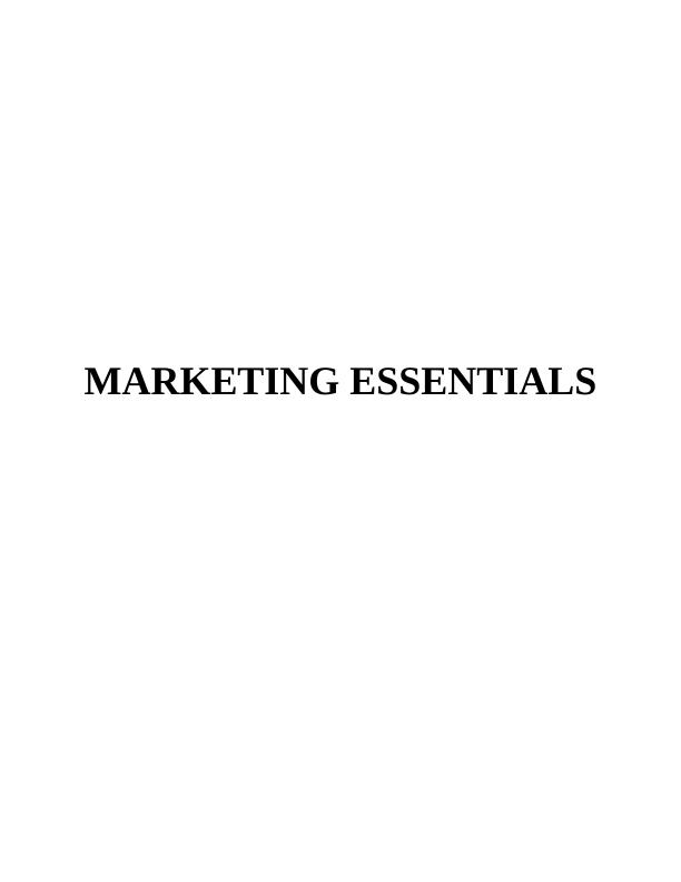 Marketing Essentials Assignment on Your Destination_1