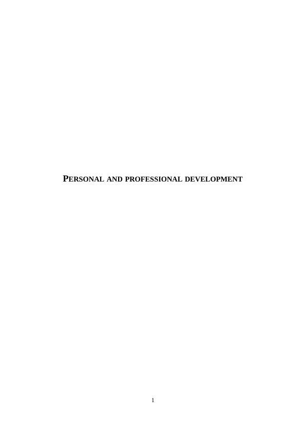 (Doc) Assignment Sample: Personal and Professional Development_1