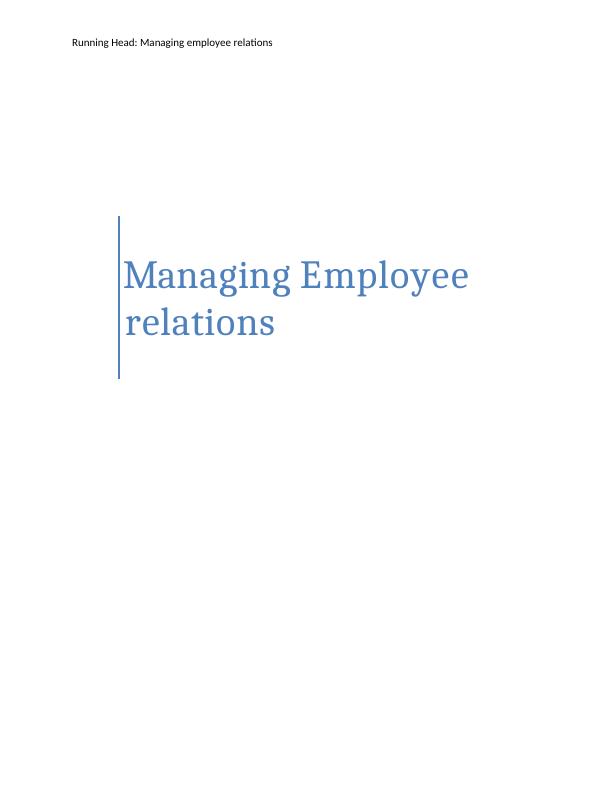 BSBHRM604 Managing Employee Relations in an Organization_1