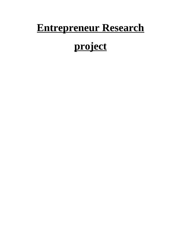 Entrepreneur Research Project_1