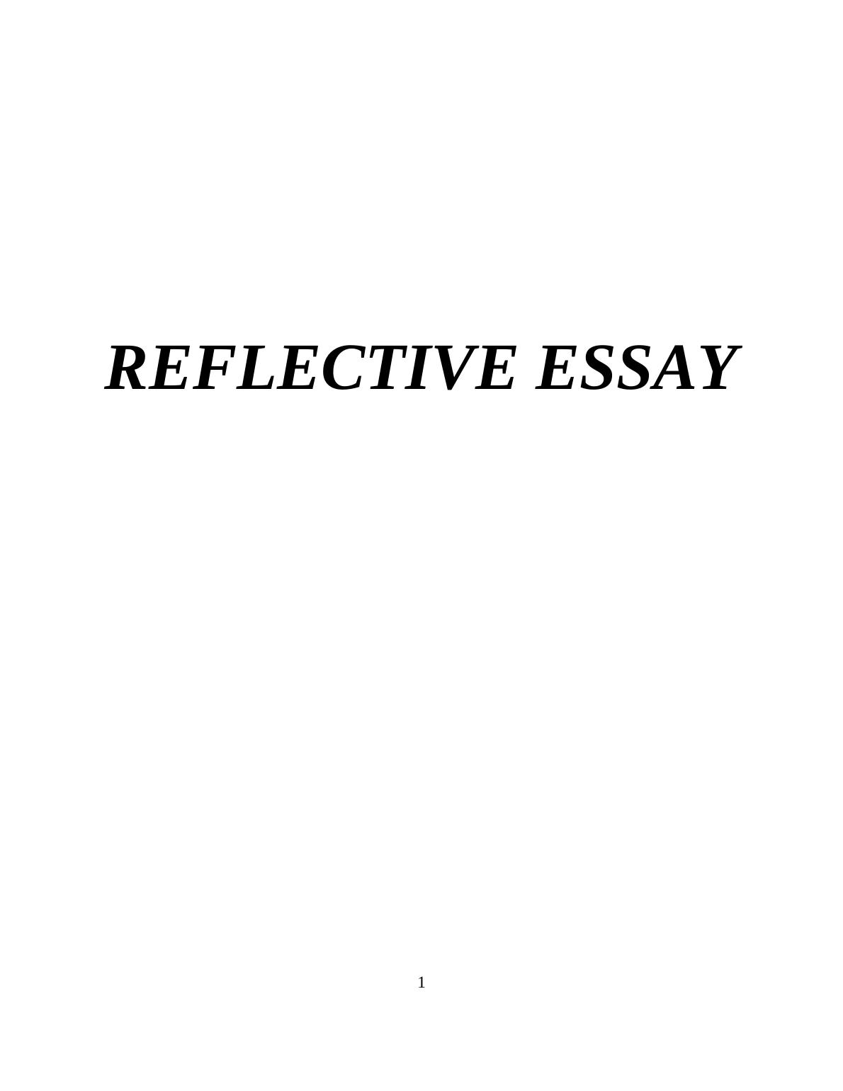 reflective essay on personal and professional development