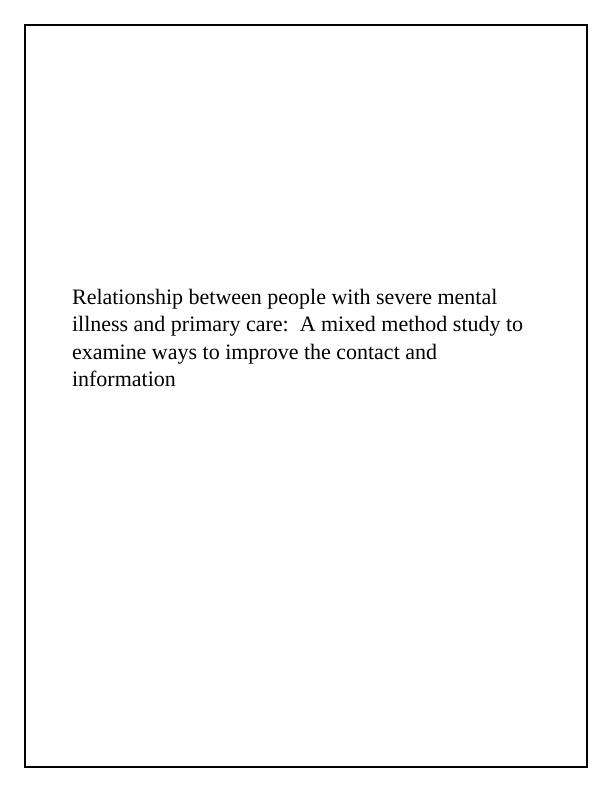 Relationship between people with severe mental illness and primary care_1