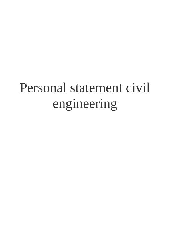 Personal Statement Civil Engineering_1