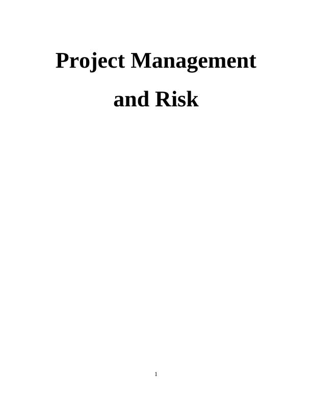 Project Management and Risk