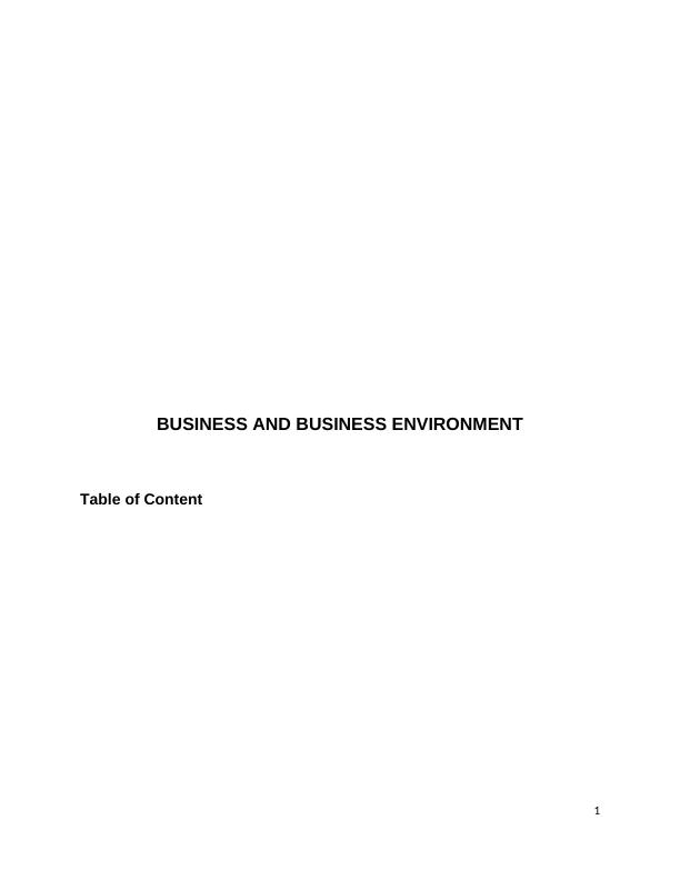 Business Environment Assignment | Types & Scope of Organization_1