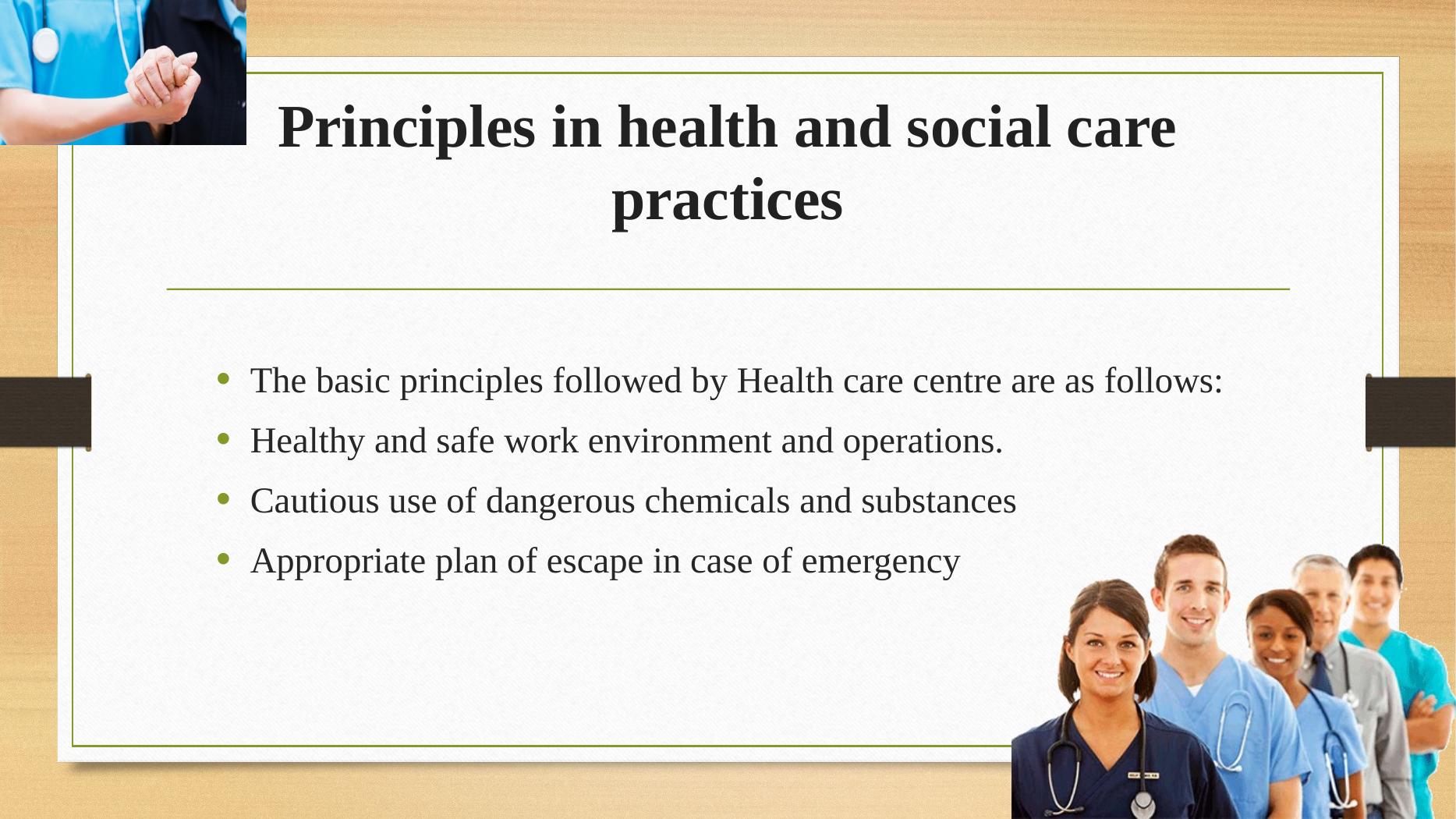 Principles Of Health And Social Care Practices