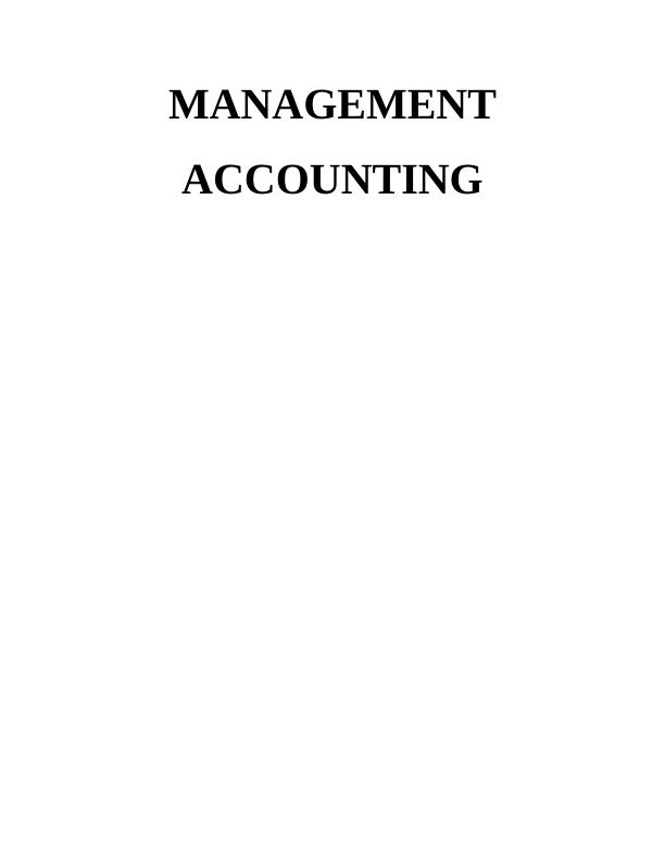 Management Accounting Assignment - UCK furniture_1