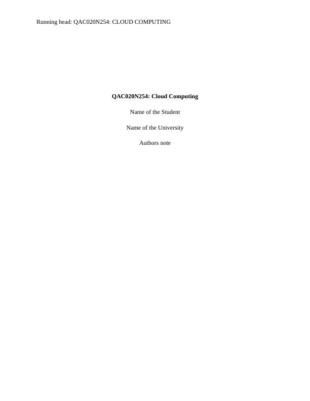 QAC020N254: Cloud Computing | Task Report_1