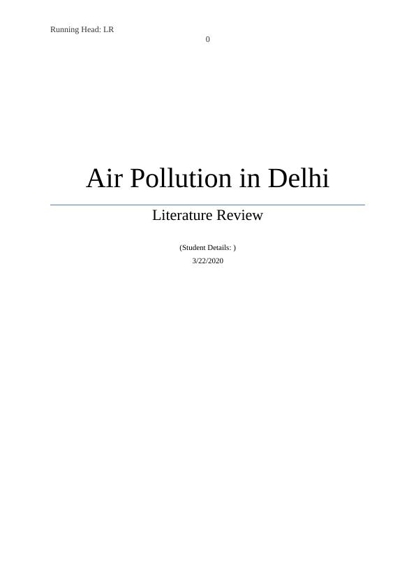 Air Pollution in Delhi - Literature Review_1