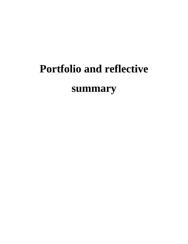 Portfolio and Reflective Summary_1