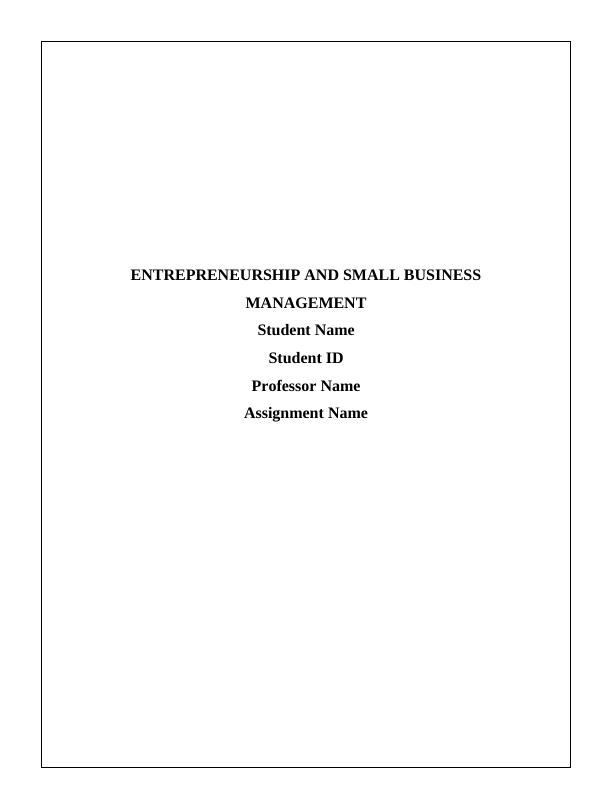 Types of Entrepreneurial Ventures - Assignment_1