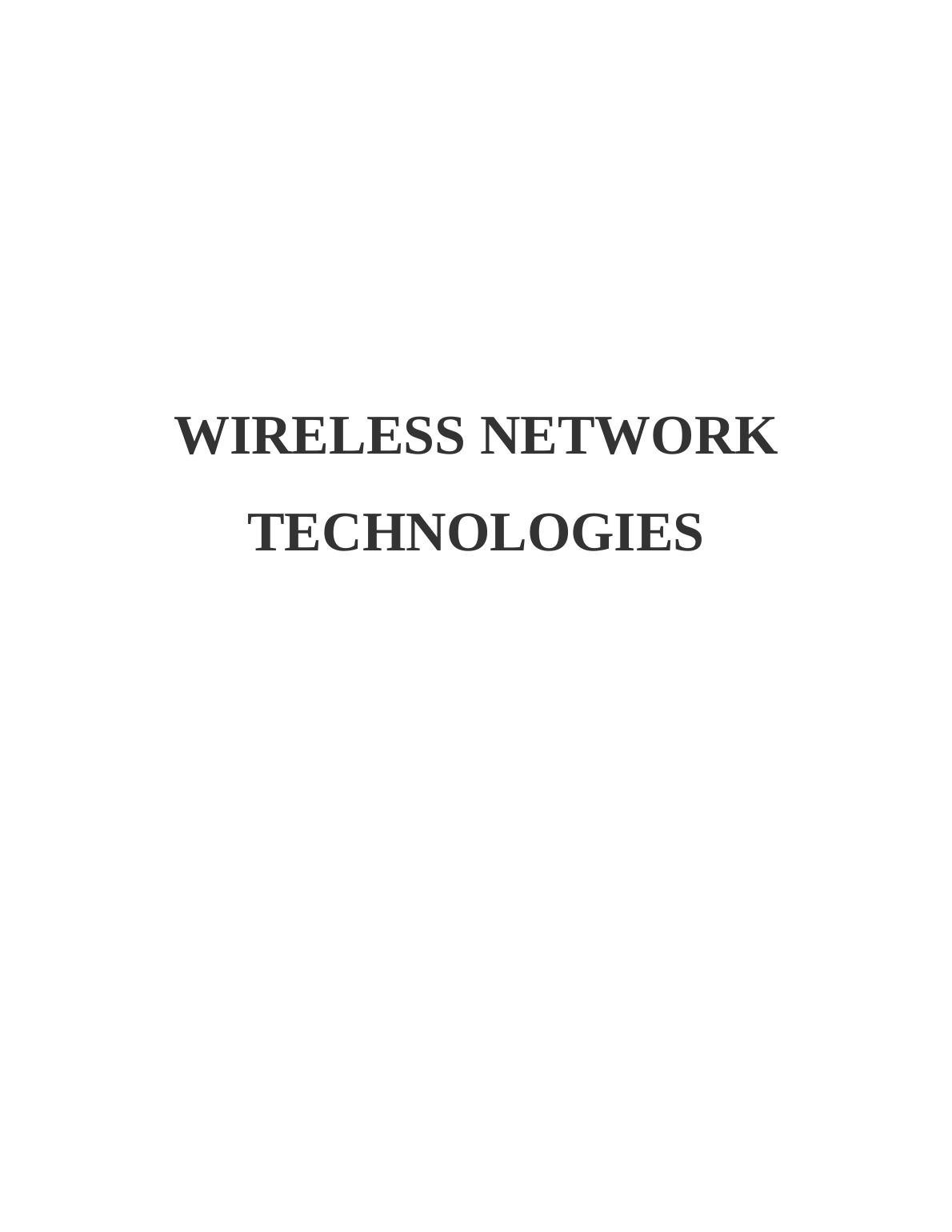 wireless networking assignment