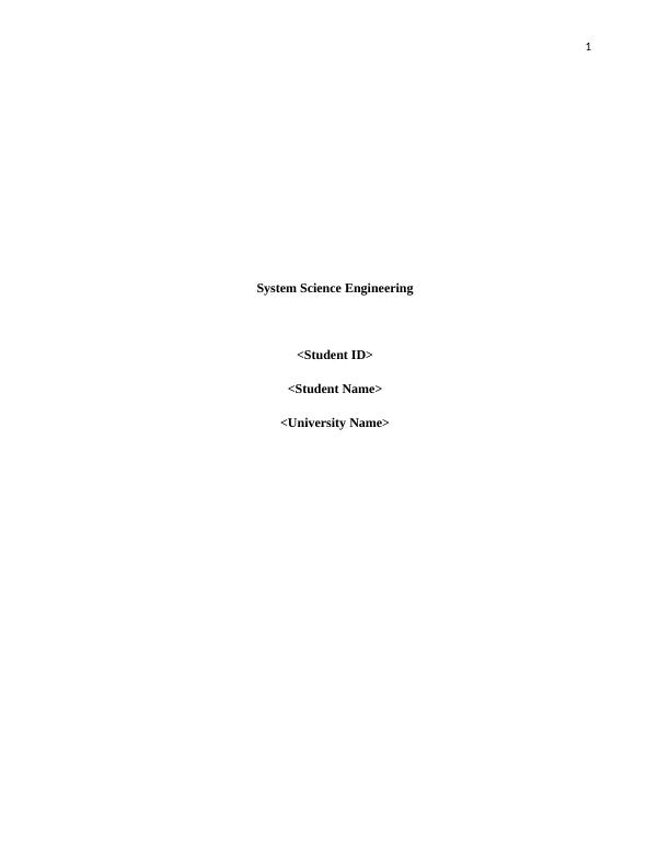 Paper on System Engineering Design's Critical Analysis_1