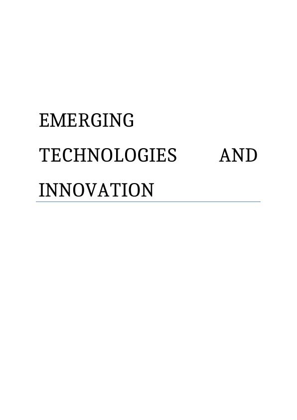 Emerging Technologies and Innovation - Assignment_1