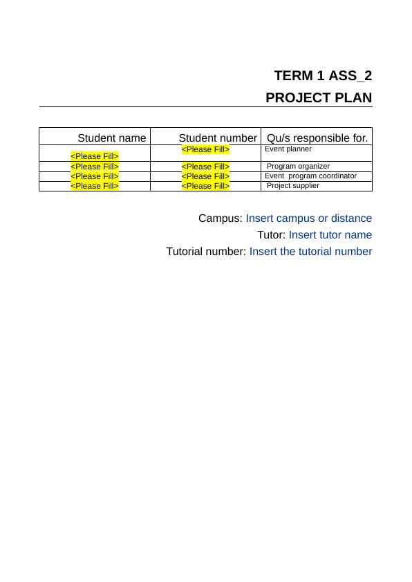 NAIDOC Week Celebrations Term 1 ass_2 Project Plan_1