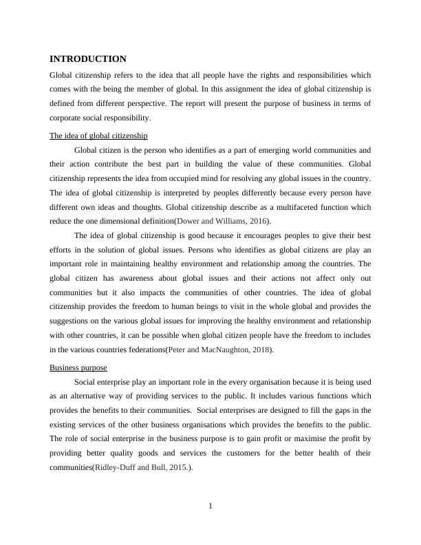 The Idea of Global Citizenship  - Assignment_3