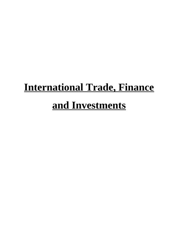 International Trade, Finance and Investments_1